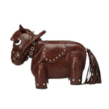 Maxbell Horse Shape Crossbody Bag PU Leather Casual Handbag for Work Shopping Travel Brown