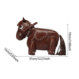Maxbell Horse Shape Crossbody Bag PU Leather Casual Handbag for Work Shopping Travel Brown