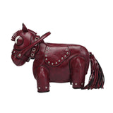 Maxbell Horse Shape Crossbody Bag PU Leather Casual Handbag for Work Shopping Travel Red