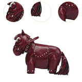 Maxbell Horse Shape Crossbody Bag PU Leather Casual Handbag for Work Shopping Travel Red