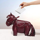 Maxbell Horse Shape Crossbody Bag PU Leather Casual Handbag for Work Shopping Travel Red