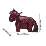 Maxbell Horse Shape Crossbody Bag PU Leather Casual Handbag for Work Shopping Travel Red