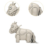 Maxbell Horse Shape Crossbody Bag PU Leather Casual Handbag for Work Shopping Travel White