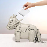 Maxbell Horse Shape Crossbody Bag PU Leather Casual Handbag for Work Shopping Travel White