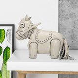 Maxbell Horse Shape Crossbody Bag PU Leather Casual Handbag for Work Shopping Travel White