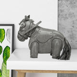 Maxbell Horse Shape Crossbody Bag PU Leather Casual Handbag for Work Shopping Travel Gray