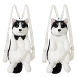 Maxbell Dog Shaped Backpack Adorable Soft Stylish Daypack for Child Girls Pet Lovers With Black Bowtie