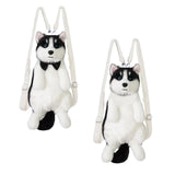 Maxbell Dog Shaped Backpack Adorable Soft Stylish Daypack for Child Girls Pet Lovers With Black Bowtie