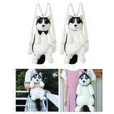 Maxbell Dog Shaped Backpack Adorable Soft Stylish Daypack for Child Girls Pet Lovers With Black Bowtie