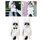 Maxbell Dog Shaped Backpack Adorable Soft Stylish Daypack for Child Girls Pet Lovers With Black Bowtie