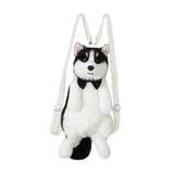 Maxbell Dog Shaped Backpack Adorable Soft Stylish Daypack for Child Girls Pet Lovers With Black Bowtie