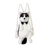 Maxbell Dog Shaped Backpack Adorable Soft Stylish Daypack for Child Girls Pet Lovers With Black Bowtie