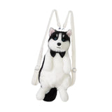 Maxbell Dog Shaped Backpack Adorable Soft Stylish Daypack for Child Girls Pet Lovers With Black Bowtie