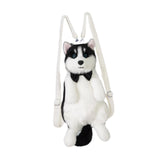 Maxbell Dog Shaped Backpack Adorable Soft Stylish Daypack for Child Girls Pet Lovers With Black Bowtie