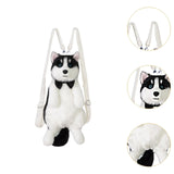 Maxbell Dog Shaped Backpack Adorable Soft Stylish Daypack for Child Girls Pet Lovers With Black Bowtie