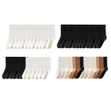 Maxbell 6 Pair Mid Calf Socks Stocking Elastic for Outdoor Activities Leisure Casual for Adults Women 6 White