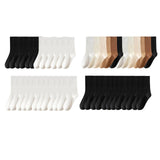 Maxbell 6 Pair Mid Calf Socks Stocking Elastic for Outdoor Activities Leisure Casual for Adults Women 6 White