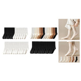 Maxbell 6 Pair Mid Calf Socks Stocking Elastic for Outdoor Activities Leisure Casual for Adults Women 6 White