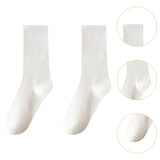 Maxbell 6 Pair Mid Calf Socks Stocking Elastic for Outdoor Activities Leisure Casual for Adults Women 6 White