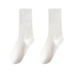 Maxbell 6 Pair Mid Calf Socks Stocking Elastic for Outdoor Activities Leisure Casual for Adults Women 6 White