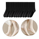 Maxbell 6 Pair Mid Calf Socks Stocking Elastic for Outdoor Activities Leisure Casual for Adults Women 6 Black