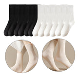 Maxbell 6 Pair Mid Calf Socks Stocking Elastic for Outdoor Activities Leisure Casual for Adults Women 3 White 3 Black