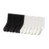 Maxbell 6 Pair Mid Calf Socks Stocking Elastic for Outdoor Activities Leisure Casual for Adults Women 3 White 3 Black
