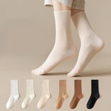 Maxbell 6 Pair Mid Calf Socks Stocking Elastic for Outdoor Activities Leisure Casual for Adults Women Mixed Color