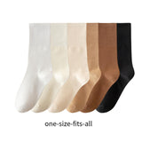 Maxbell 6 Pair Mid Calf Socks Stocking Elastic for Outdoor Activities Leisure Casual for Adults Women Mixed Color