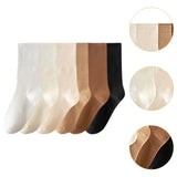 Maxbell 6 Pair Mid Calf Socks Stocking Elastic for Outdoor Activities Leisure Casual for Adults Women Mixed Color