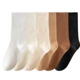 Maxbell 6 Pair Mid Calf Socks Stocking Elastic for Outdoor Activities Leisure Casual for Adults Women Mixed Color