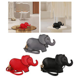 Maxbell Elephant Shape Crossbody Bag Animal Elephant Purse for Party Summer Shopping Red
