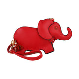 Maxbell Elephant Shape Crossbody Bag Animal Elephant Purse for Party Summer Shopping Red