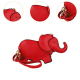 Maxbell Elephant Shape Crossbody Bag Animal Elephant Purse for Party Summer Shopping Red
