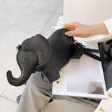 Maxbell Elephant Shape Crossbody Bag Animal Elephant Purse for Party Summer Shopping Black