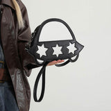 Maxbell Creative Crossbody Bag Funny Portable Shoulder Purse for Shopping Work Party Black