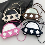 Maxbell Creative Crossbody Bag Funny Portable Shoulder Purse for Shopping Work Party Black