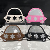 Maxbell Creative Crossbody Bag Funny Portable Shoulder Purse for Shopping Work Party Black