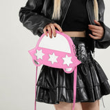 Maxbell Creative Crossbody Bag Funny Portable Shoulder Purse for Shopping Work Party Pink