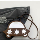 Maxbell Creative Crossbody Bag Funny Portable Shoulder Purse for Shopping Work Party Brown
