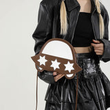 Maxbell Creative Crossbody Bag Funny Portable Shoulder Purse for Shopping Work Party Brown