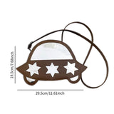 Maxbell Creative Crossbody Bag Funny Portable Shoulder Purse for Shopping Work Party Brown