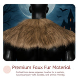 Maxbell Faux Fur Collar for Men Women Costume Accessory Larp Cosplay Medieval Mantle
