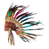 Maxbell Native American Headdress Halloween Handcrafted Artificial Feather Headpiece