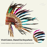 Maxbell Native American Headdress Halloween Handcrafted Artificial Feather Headpiece