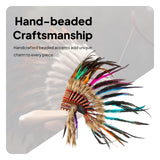 Maxbell Native American Headdress Halloween Handcrafted Artificial Feather Headpiece