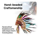 Maxbell Native American Headdress Halloween Handcrafted Artificial Feather Headpiece