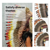 Maxbell Artificial Feather Headpiece Dance Show Adults Indian Native Chief Headdress