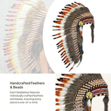 Maxbell Artificial Feather Headpiece Dance Show Adults Indian Native Chief Headdress