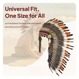 Maxbell Artificial Feather Headpiece Dance Show Adults Indian Native Chief Headdress
